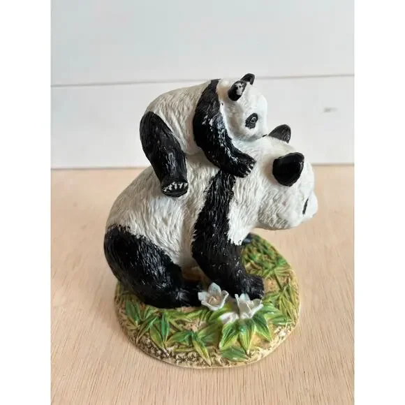 1988 Kroger Floral Shoppe Collectible Panda Bear Mother And Cub 5" J.L. Gosnell - Picture 5 of 5